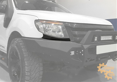 Накладка Rival под фару для переднего силового бампера 2D.1808.1-NL Ford Ranger до 2015 г.