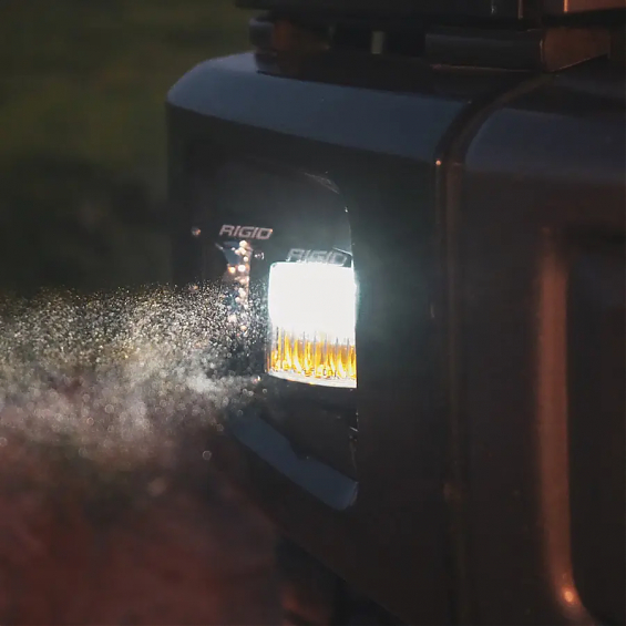 Светодиодные фары Rigid Dually SAE-Серия Белый + Желтый (4 светодиода) Противотуманная фара (пара)  Подходят для бамперов Rival