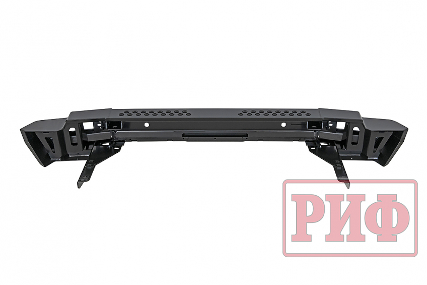 Бампер РИФ силовой задний Toyota Land Cruiser 200 2012-2015 с квадратом под фаркоп и фонарями, стандарт