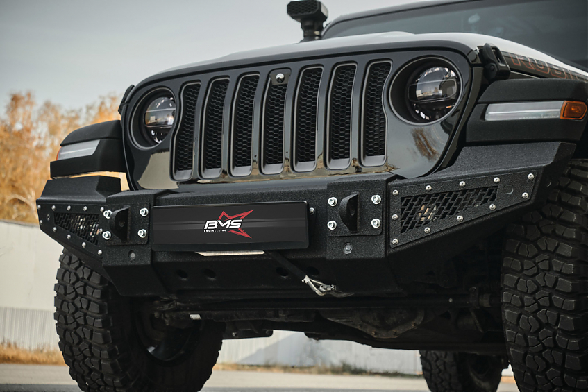 Бампер силовой передний BMS PRO-Line для Jeep Wrangler JL \ Gladiator JT 2018-2024