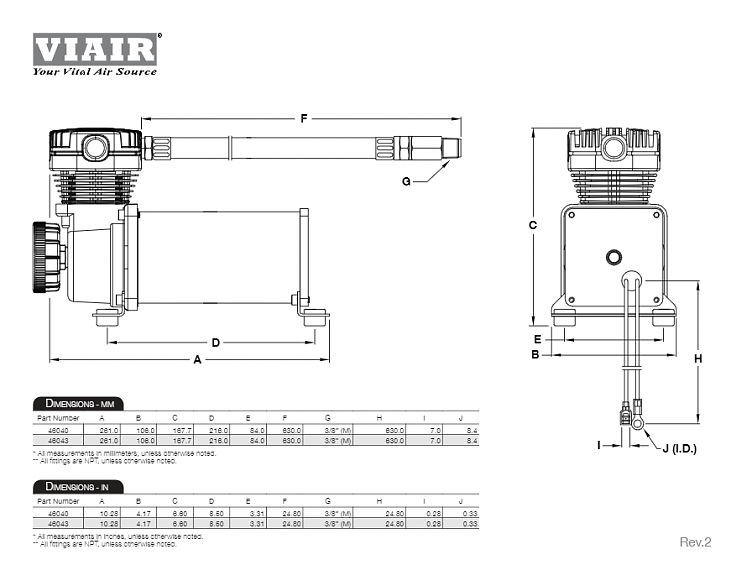 Компрессор стационарный 12V VIAIR 460C хром