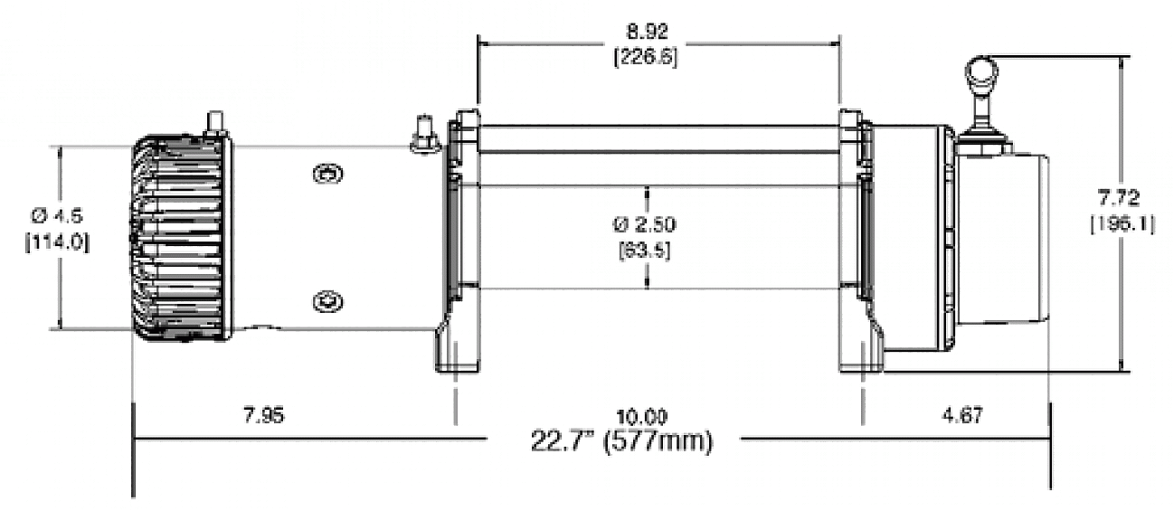 Лебедка автомобильная электрическая для внедорожника Warn 9.5XP 12V CE