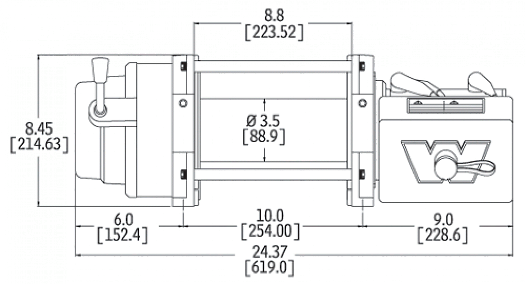 Лебедка автомобильная электрическая для внедорожника Warn M12000  24V