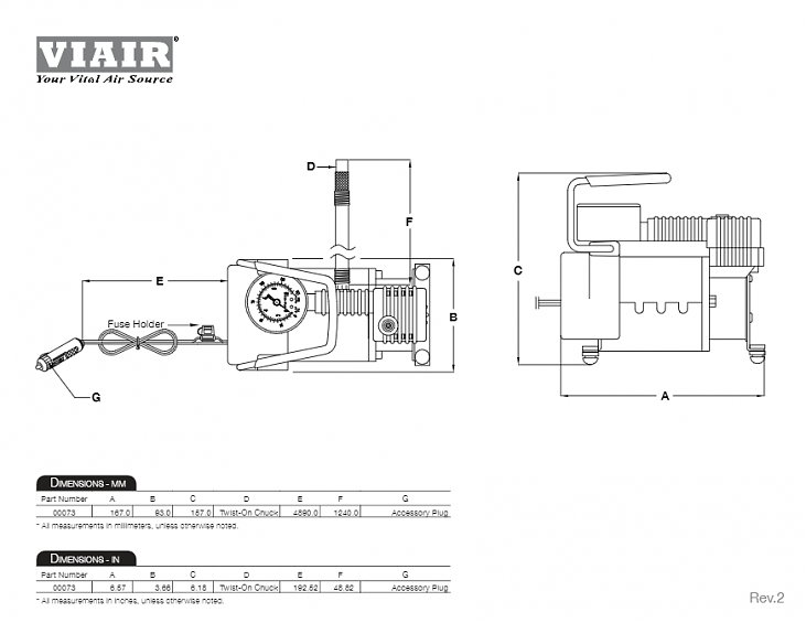 Компрессор переносной 12V VIAIR 70P