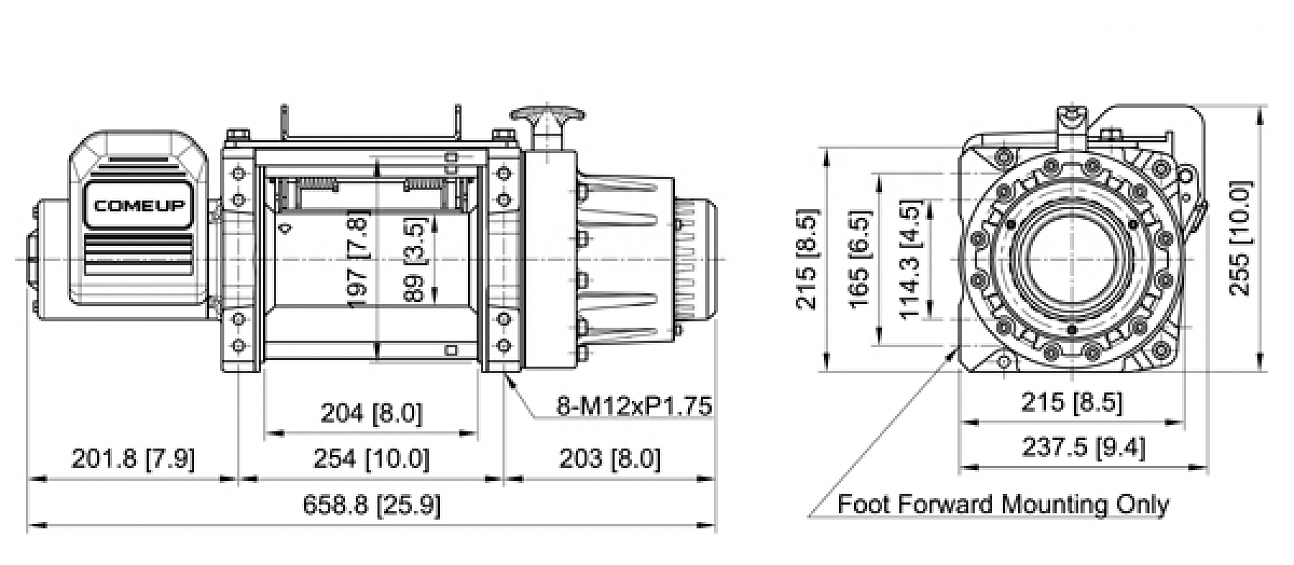 Лебедка индустриальная электрическая ComeUP Walrus 16,5 (12V)