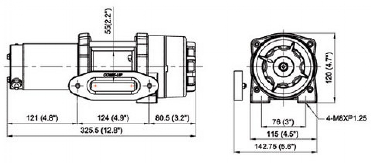 Лебедка для квадроцикла (ATV) ComeUP Cub 3S 12V (EAC) синтетический трос
