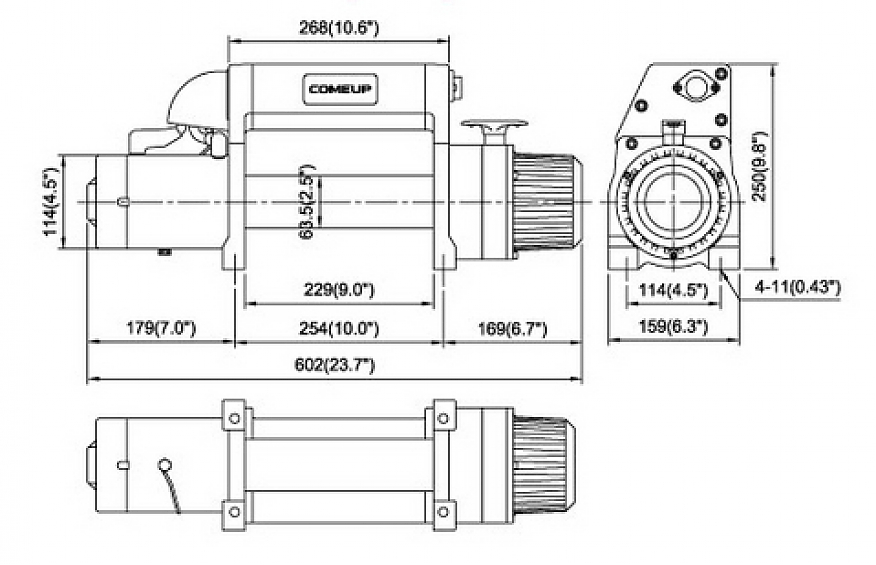 Лебедка автомобильная электрическая COMEUP DV-9i 12V (EAC)