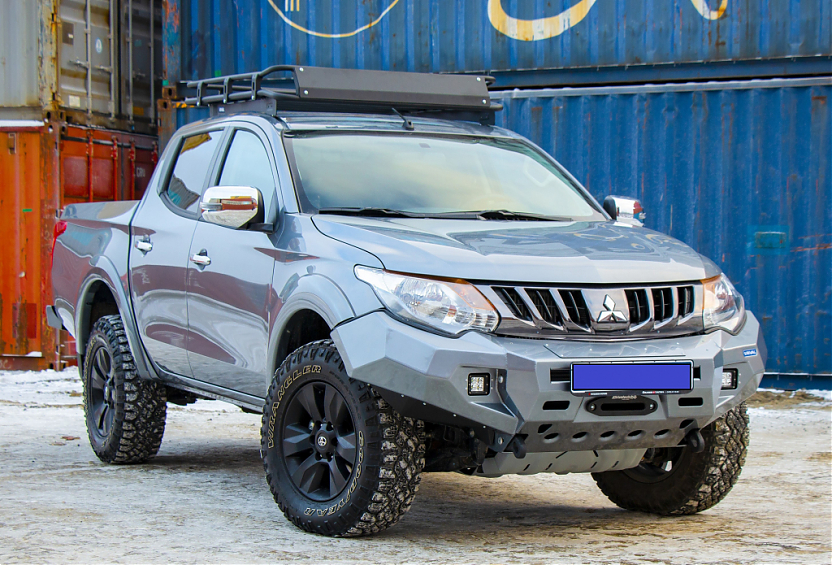 Защита алюминиевая Rival для КПП Mitsubishi L200 IV 2015+ / Pajero Sport 3 2015+