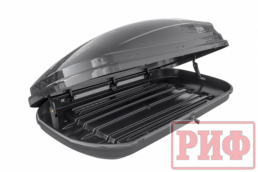 Автобокс на крышу РИФ Туризм-М 450 л черный глянец, двусторонний
