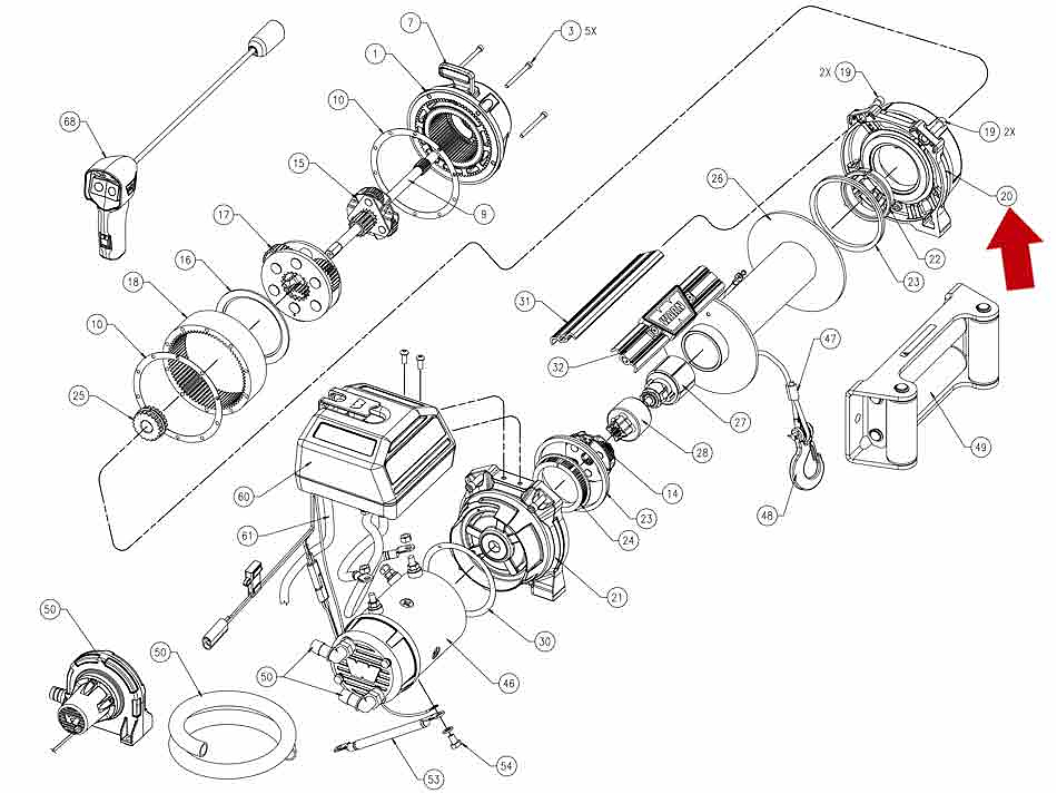 боковина барабана со стороны редуктора для лебедки Warn 12ХЕ