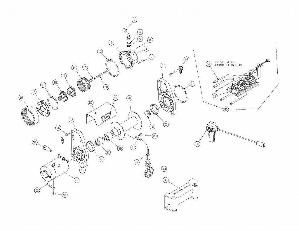 боковина лебедки(мотор) лебедки Warn x8000i/xd9000i / drum support,motor