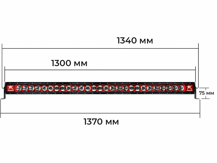 Светодиодная балка 50″ Rigid Radiance Plus cерия (27 Светодиодов) Красная подсветка