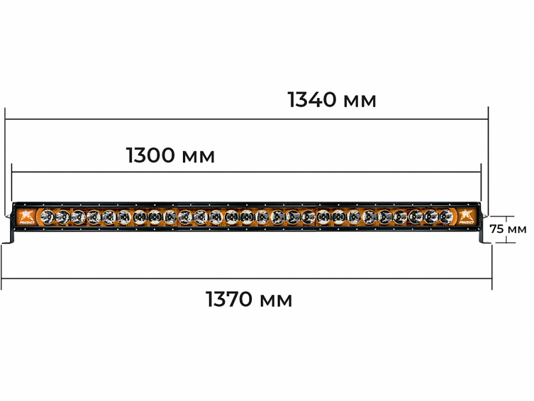Светодиодная балка 50″ Rigid Radiance Plus cерия (27 Светодиодов) Янтарная подсветка