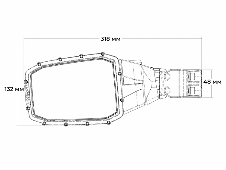 RIGID Reflect — зеркала заднего вида для UTV с встроенными LED фарами и указателями поворотов