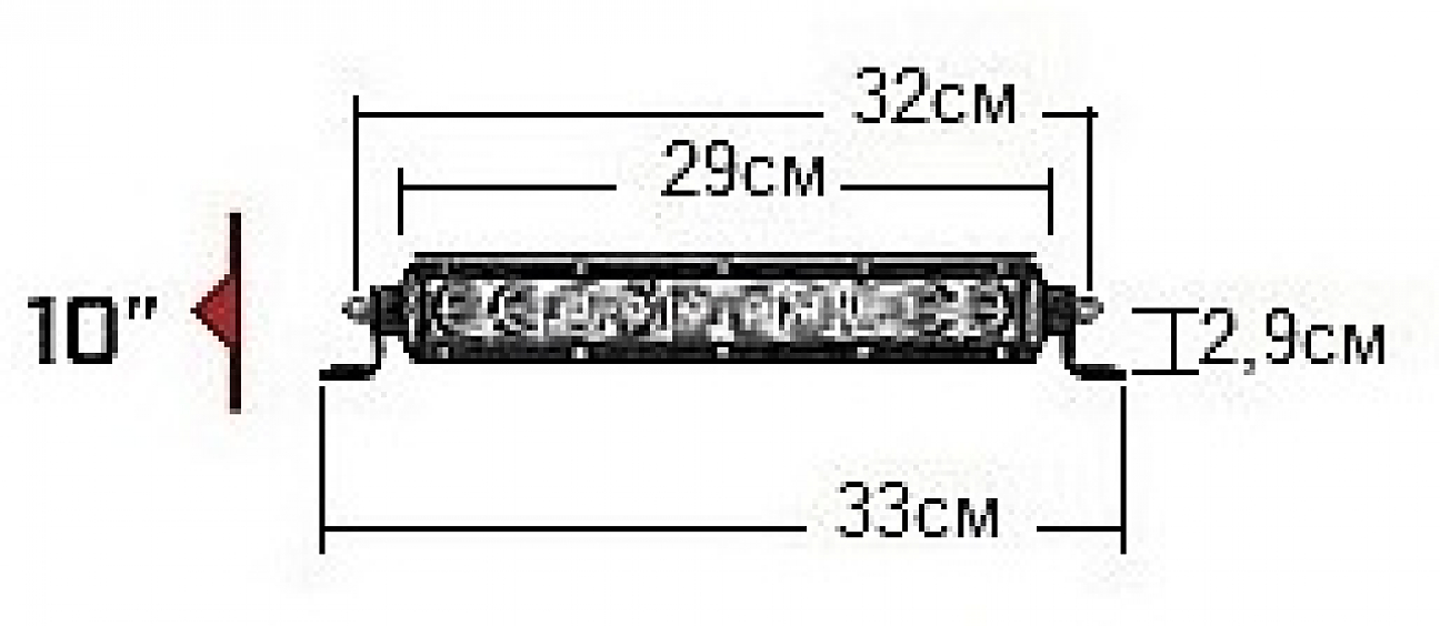 Светодиодная балка Rigid 10″ SR-серия PRO (10 светодиодов) – Дальний свет Midnight Edition