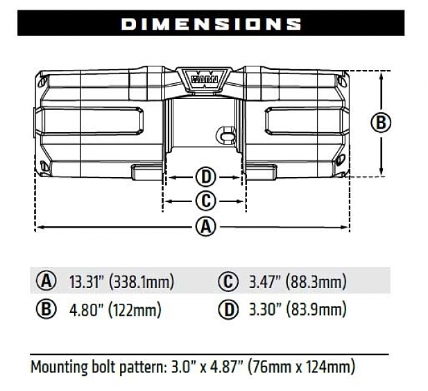 Лебедка для квадроцикла электрическая WARN AXON 35 стальной трос