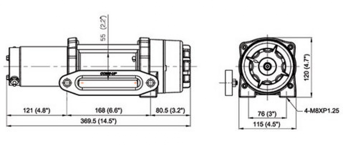 Лебедка электрическая для квадроцикла (ATV / UTV) СomeUP Cub 4S 12V (EAC) синтетический трос