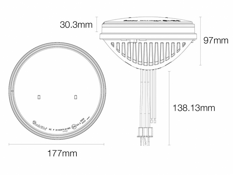 Фара головного света Truck-lite 7 дюймов (1 шт.) для мотоцикла