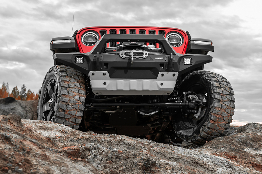 Защита алюминиевая Rival для глушителя Jeep Wrangler III JK 2/4-дв. АКПП 2007-2018.