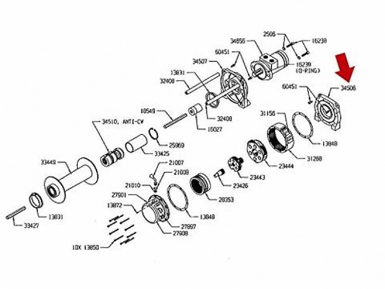 боковина барабана со стороны редуктора для лебедки Warn Series 6 Industrial Winch