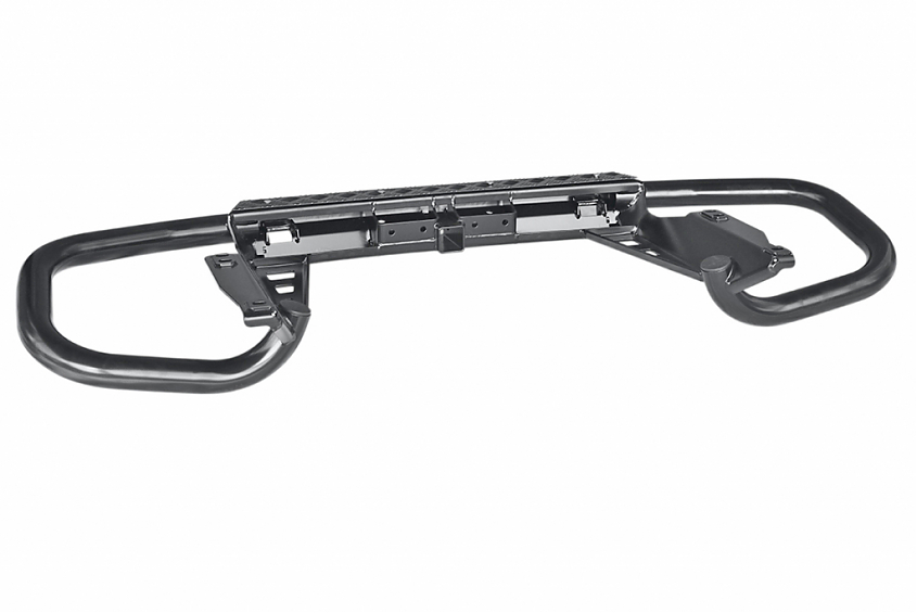 Бампер РИФ силовой задний Toyota Land Cruiser Prado 150 c квадратом под фаркоп