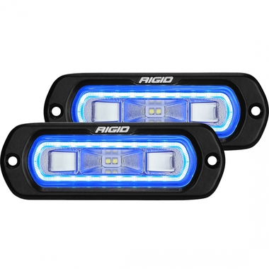 Светодиодные фары Rigid SR-L Серия POD (Синяя подсветка) – FM (Врезная установка) – пара