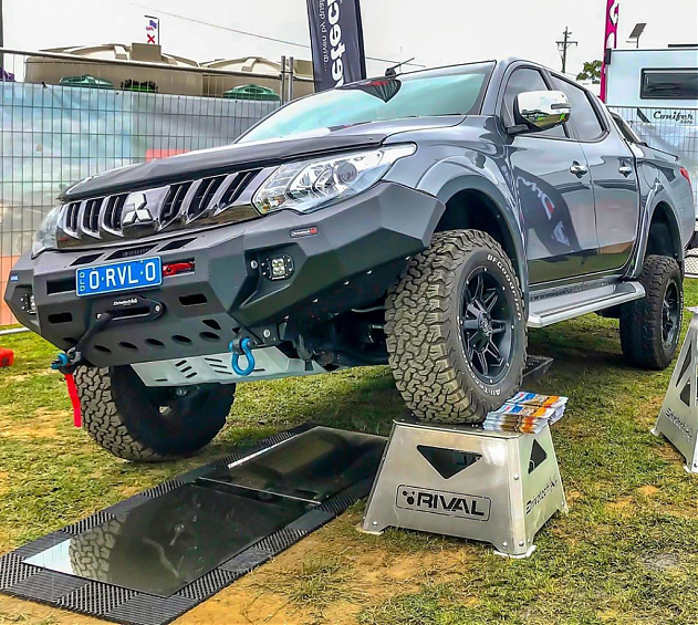 Комплект защиты алюминиевая Rival для радиатора, картера, КПП и РК Mitsubishi L200 IV 2015-2020. / Pajero Sport 3 2015-2020