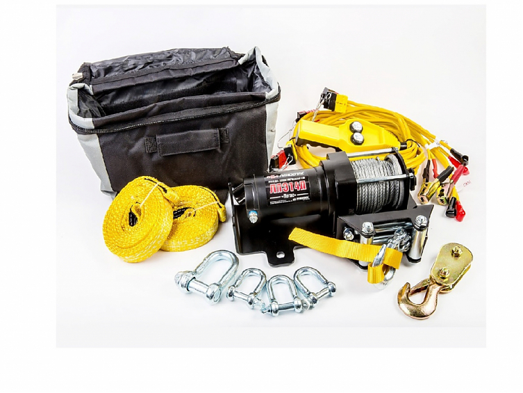 Лебедка для квадроцикла, снегохода переносная Автоспас ЛПЭ14П