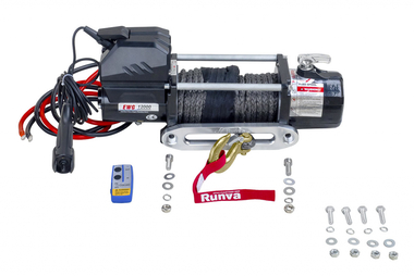 Лебёдка автомобильная электрическая 12V Runva Magnum 12000 lbs 5443 кг (синтетический трос)