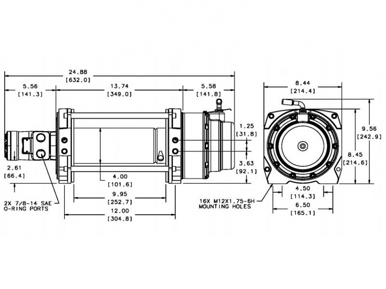Лебедка индустриальная гидравлическая WARN Series 18