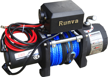Лебедка автомобильная электрическая 12V Runva 5000 lbs 2268 кг (синтетический трос)