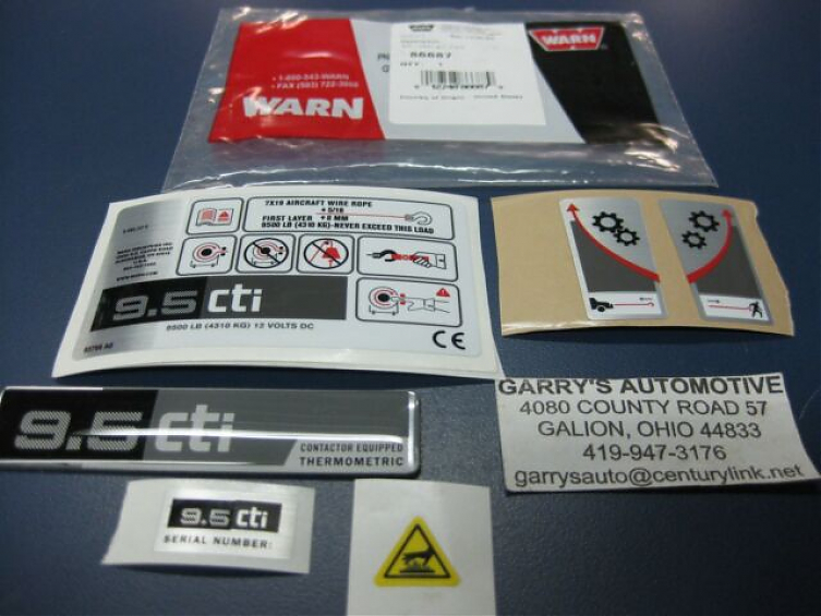 набор наклеек лебедки Warn 9.5cti