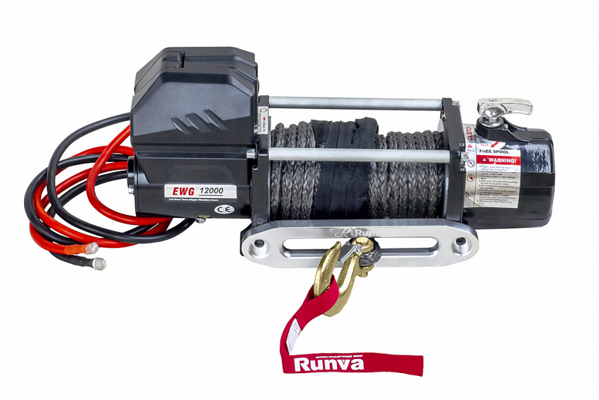Лебёдка автомобильная электрическая 12V Runva Magnum 12000 lbs 5443 кг (синтетический трос)