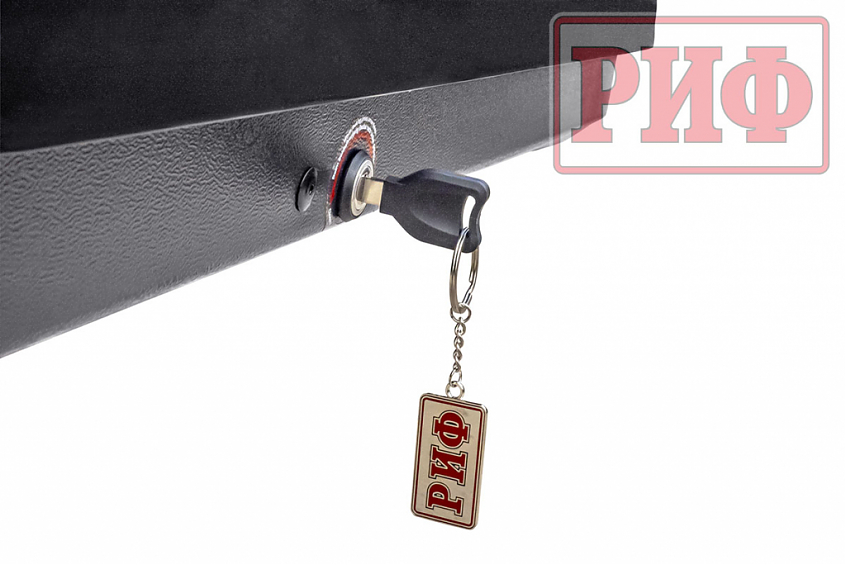 Автобокс на крышу РИФ Курорт 360 л черный глянец, двусторонний