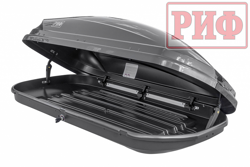 Автобокс на крышу РИФ Туризм-М 450 л черный глянец, двусторонний