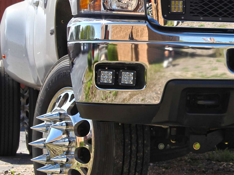 Светодиодные фары Rigid D-серия PRO (4 светодиода) - Ближний свет (пара) Подходят для бамперов Rival