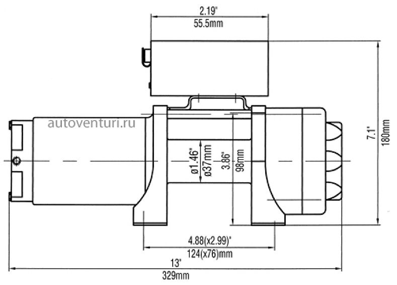 Лебёдка электрическая для квадроцикла 12V Runva 3500A lbs 1588 кг