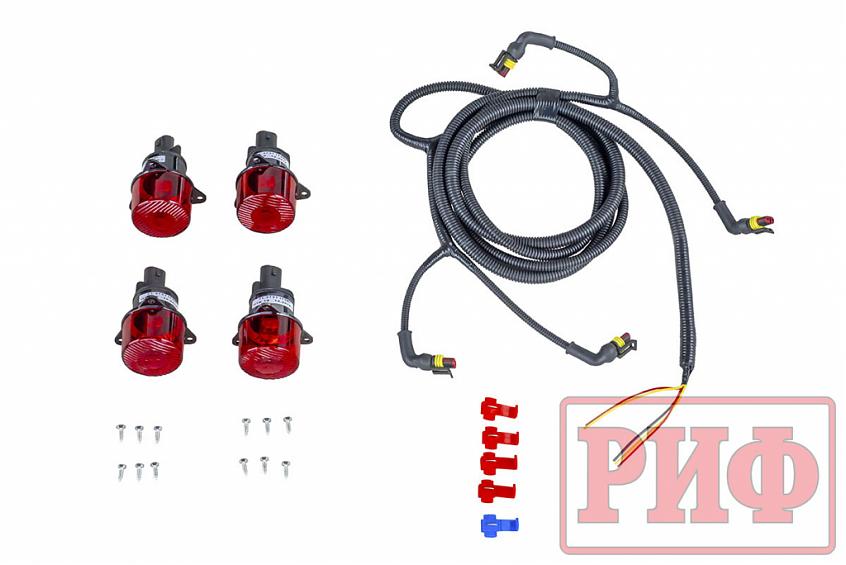 Бампер РИФ силовой задний Mitsubishi L200 2019+ с квадратом под фаркоп, калиткой, фонарями, подсветкой номера