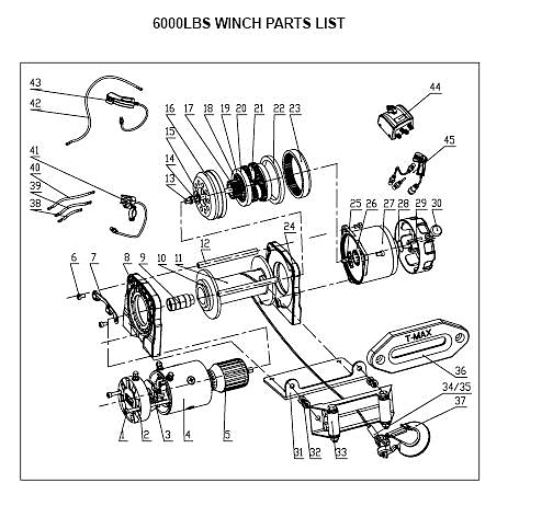 Боковина со стороны редуктора для лебедки T-Max ATW-6000