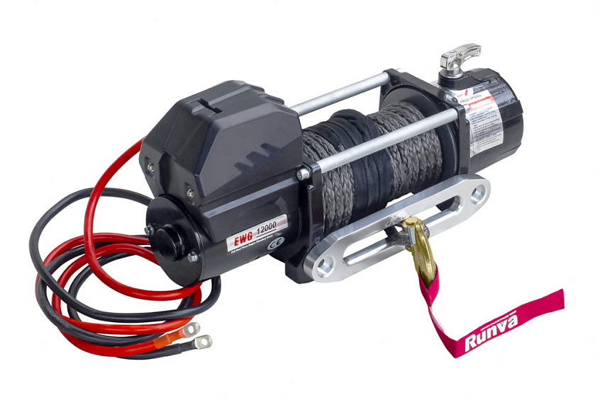 Лебёдка автомобильная электрическая 12V Runva Magnum 12000 lbs 5443 кг (синтетический трос)