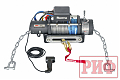 Лебёдка автомобильная переносная РИФ 8000SR c облегчённой площадкой на цепях и проводами (синт. трос)