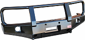 Бампер передний силовой Nissan Navara D40/Pathfinder R51 (2004-2009) с доп. фарами и защитной дугой