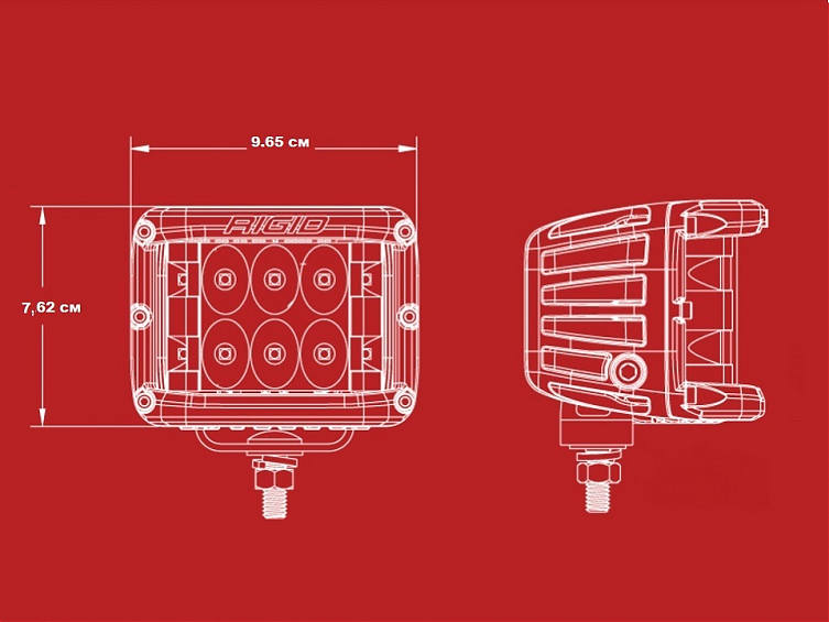 Светодиодные фары Rigid D-SS Серия PRO (9 светодиодов) Водительский свет (пара)