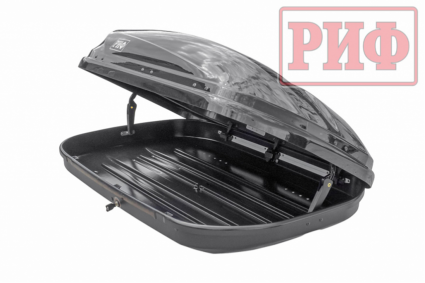 Автобокс на крышу РИФ Туризм-М 360 л черный глянец, двусторонний