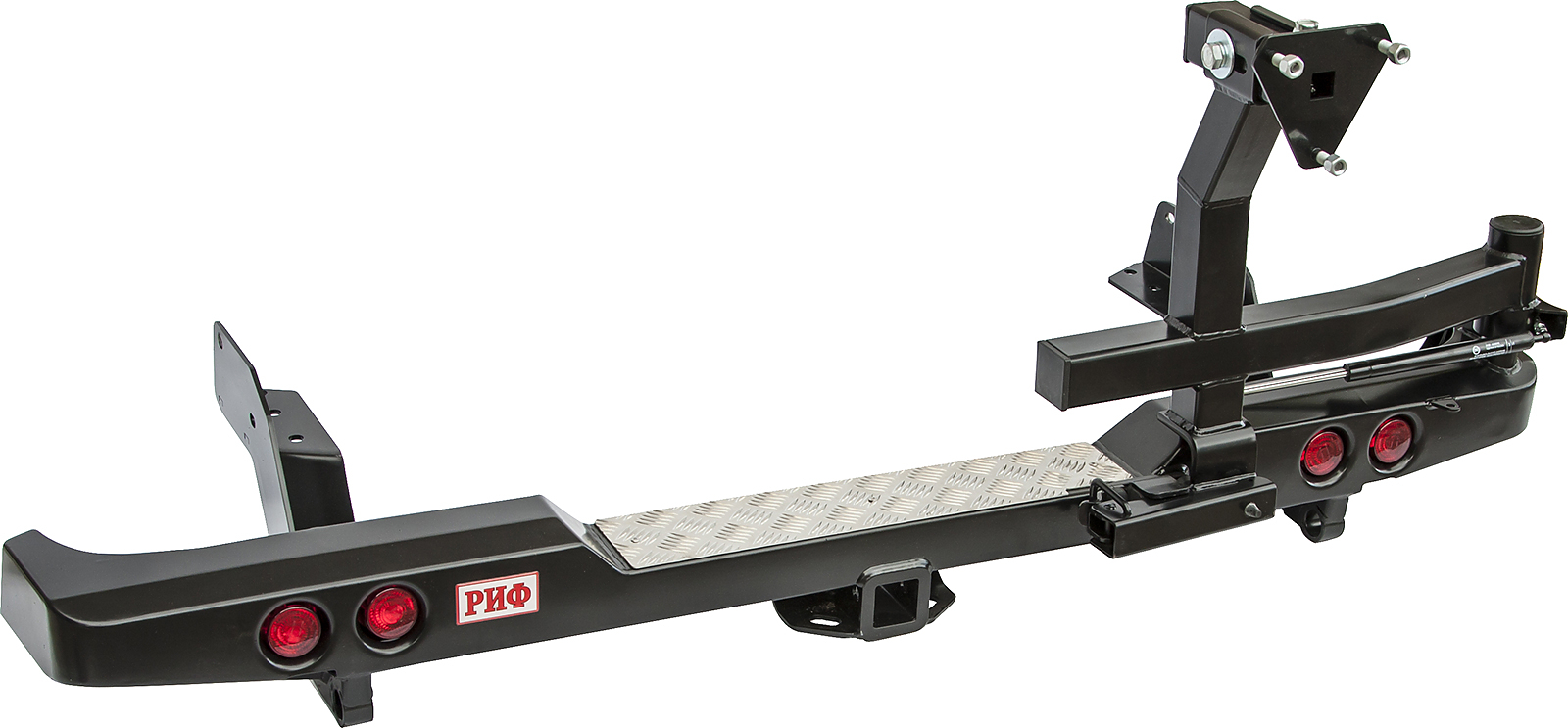 Бампер задний силовой  Ford Ranger T6 (2011-2015) с квадратом под фаркоп, калиткой и фонарями