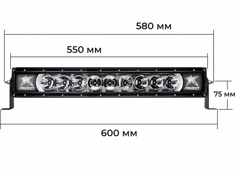 Светодиодная балка 20″ Rigid Radiance Plus cерия (9 Светодиодов) Белая подсветка