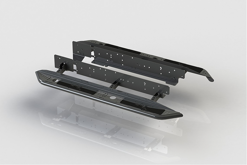 Пороги силовые BMS ALFA для Toyota Land Cruiser Prado 150 Тойота Прадо 150 2009-2023 комплект