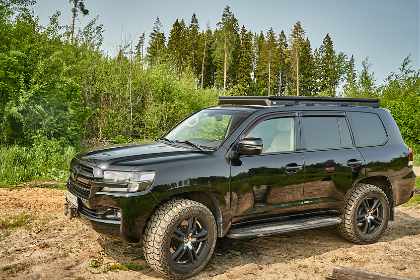 Багажник экспедиционный (платформа) алюминиевый РИФ 1200x2080 мм для Toyota Land Cruiser 200 (с крепежом)