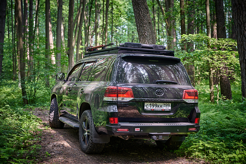 Багажник экспедиционный (платформа) алюминиевый РИФ 1200x2080 мм для Toyota Land Cruiser 200 (с крепежом)