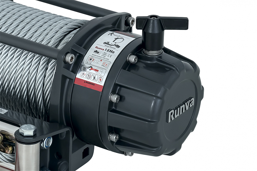 Лебёдка автомобильная электрическая 24V Runva 18000 lbs влагозащищенная, стальной трос